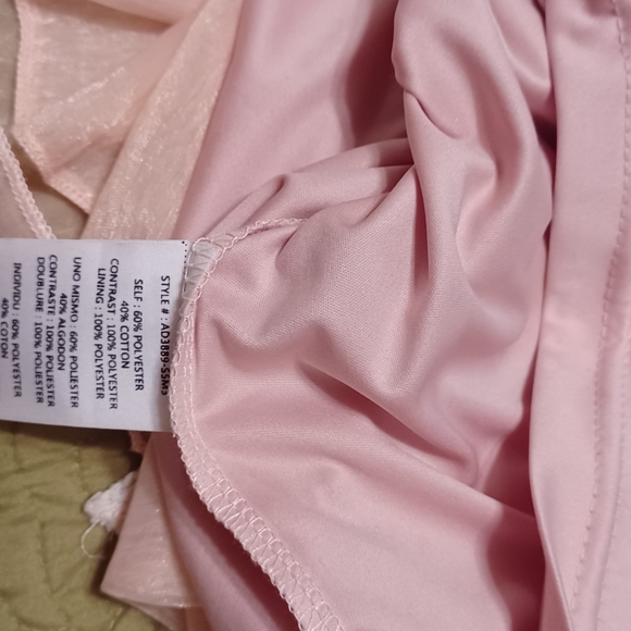 A'Reve Anthropologie light pink layered lace sleeveless bow back dress Large - Picture 5 of 9